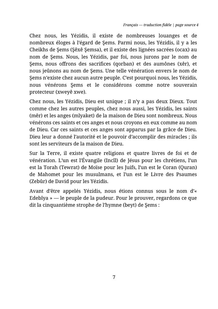 Page 7: French translation, on Şems